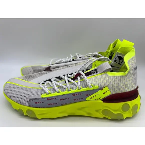 Nike React ISPA Sneakers Platinum Volt Running Shoes CT2692 002 Men's Size 9 - Picture 2 of 12